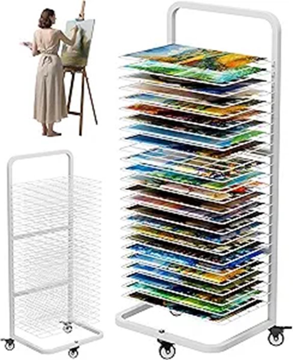 Art Drying Rack with 25 Removable Shelves