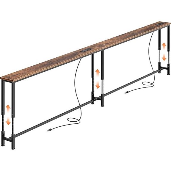 Huuger Adjustable Sofa Table with Power & USB-C