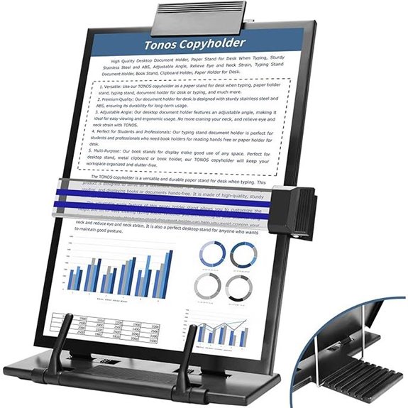 TONOS Adjustable Stainless Steel Document Stand