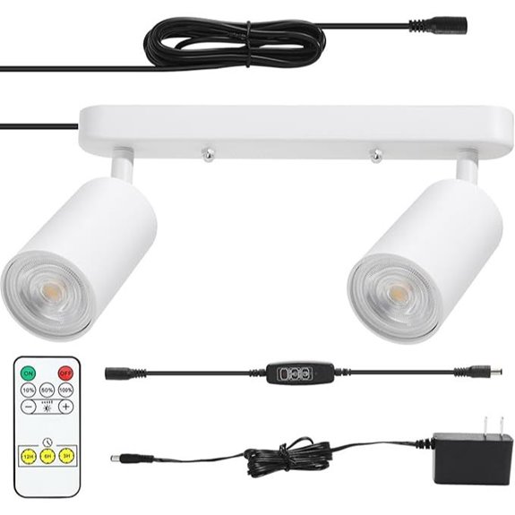 Plug-in Track Lighting with Rotatable Heads (2-Pack)