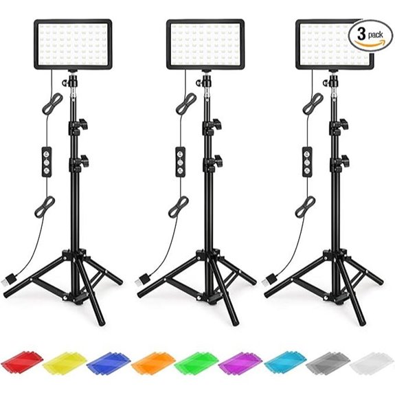 Dimmable USB LED Video Lighting Kit with Tripod