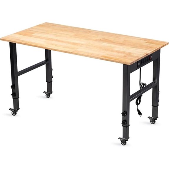 Height-Adjustable Workbench with Wheels and Load Capacity