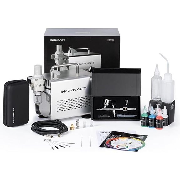 InoKraft Airbrush Kit with Air Compressor and Tips