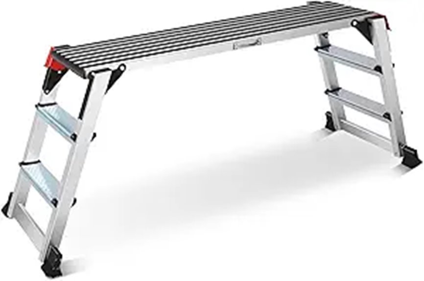 Aluminum Two-Step Work Platform with Non-Slip Surface