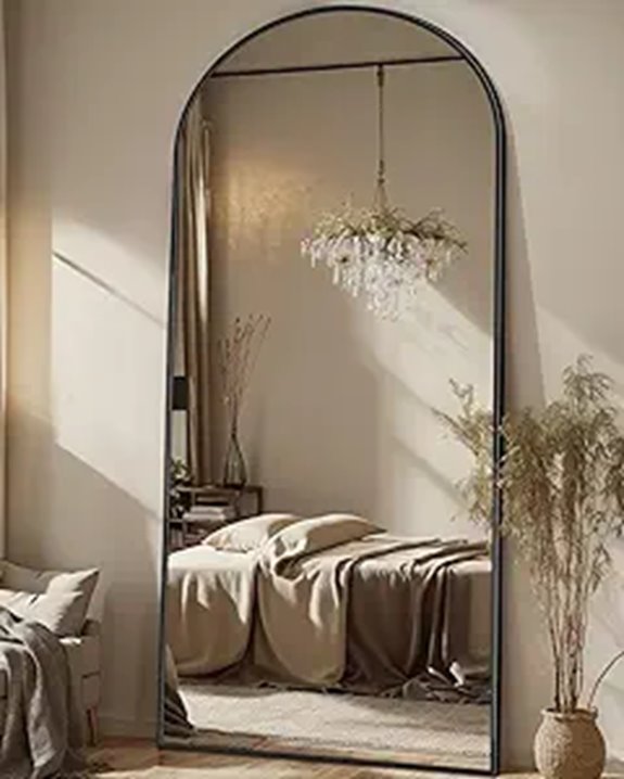 Antok Full-Length Arched Floor Mirror with Stand