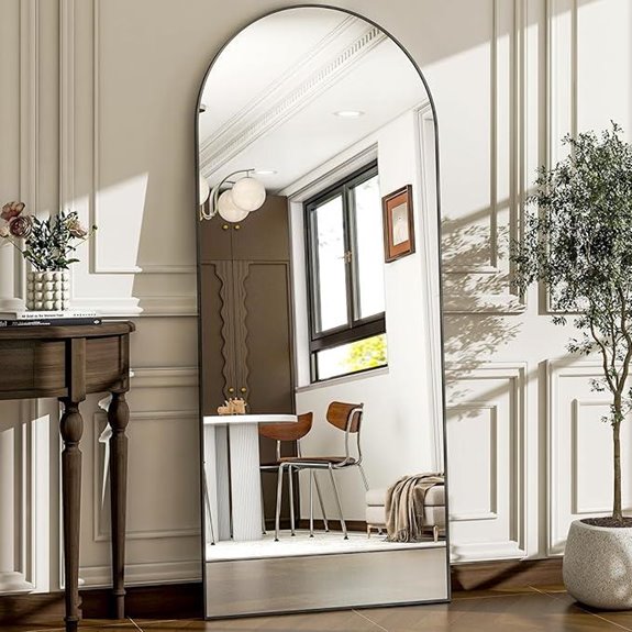 57 Arched Full Length Mirror Wall Mount or Floor