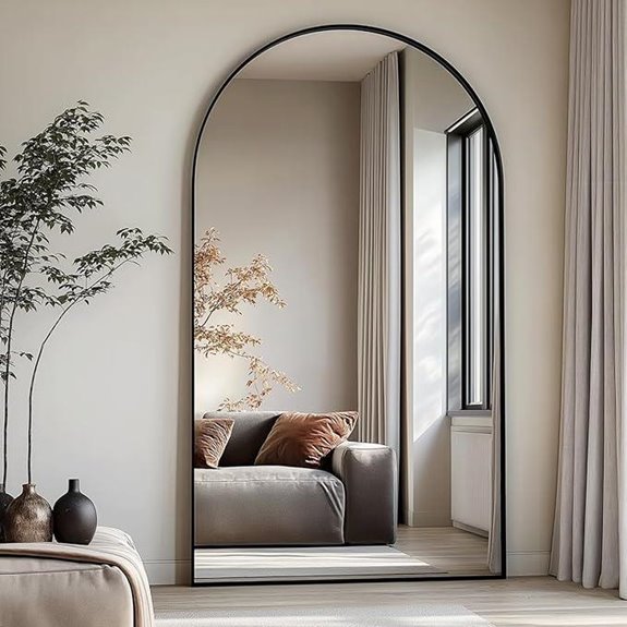 Arched Full Length Mirror 76x34 Standing or Hanging