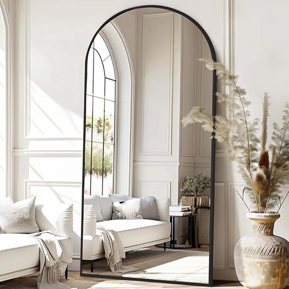 76 Arched Full-Length Mirror with Stand or Wall Mount