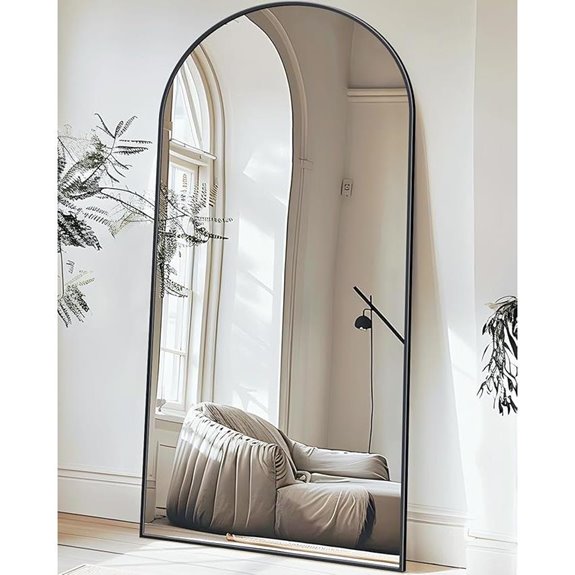 Antok Full Length Arched Floor Mirror with Stand