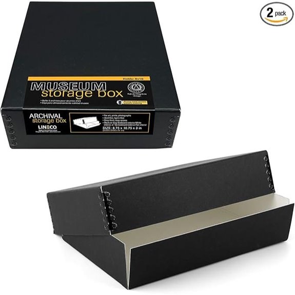Lineco Archival Drop-Front Storage Box Set of 2