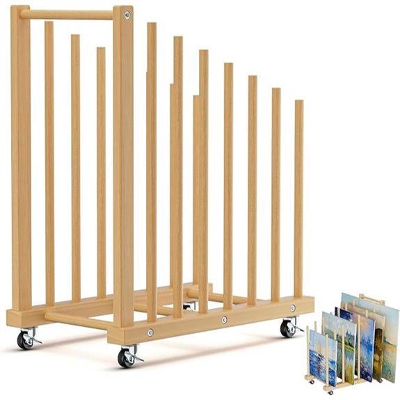 Art Storage Rack with Handle and Caster Wheels