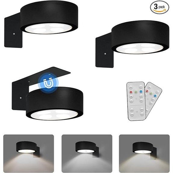 3-Pack Battery-Operated Magnetic Picture Lights
