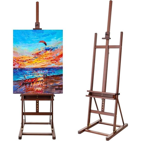 H-Frame Beechwood Artist Easel with Storage Tray