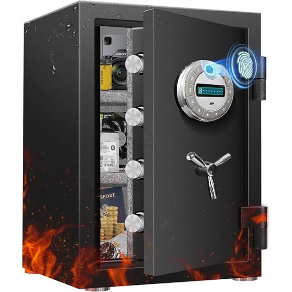 Biometric Fireproof Safe with Steel Body and LCD