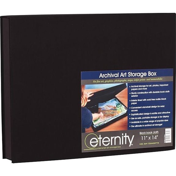 Archival Art Photo Storage Box Black 11x14