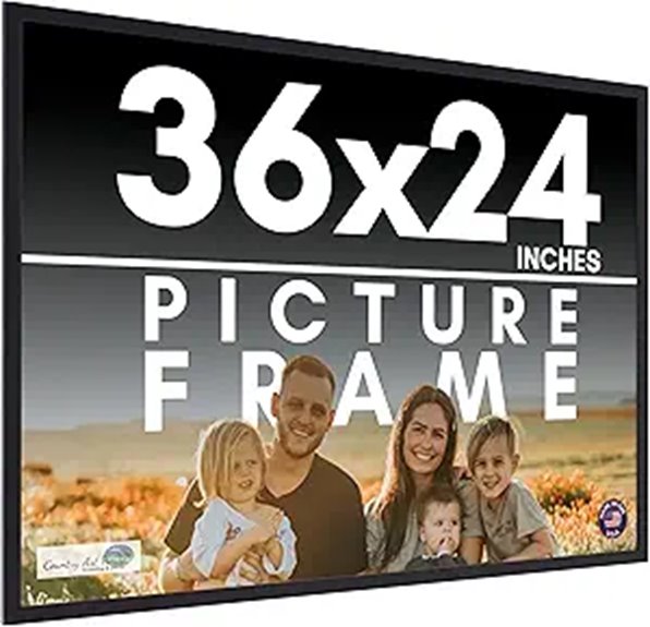Black 36x24 Photo Frame with UV Acrylic and Hardware