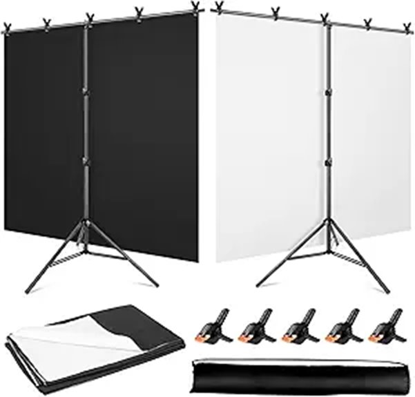 black and white backdrop screen