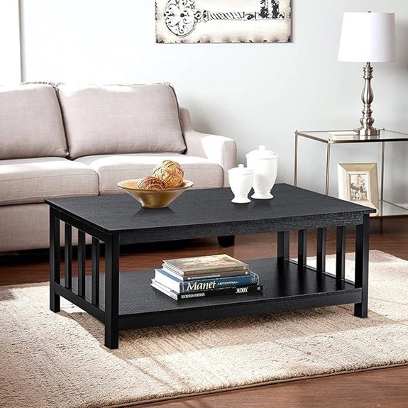 ChooChoo Mission Black Coffee Table with Shelf