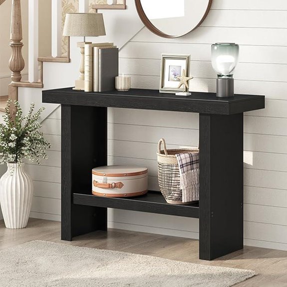 black console table design