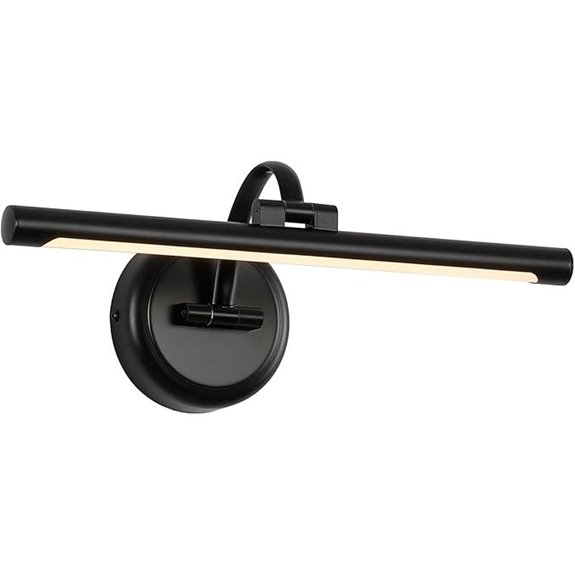 Black Hardwired LED Picture Light with Swing Arm