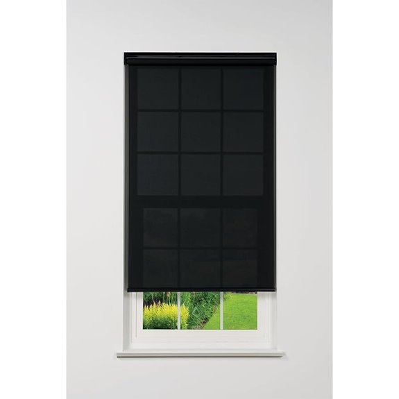 Linen Avenue Cordless Solar Roller Shade Black 25x66