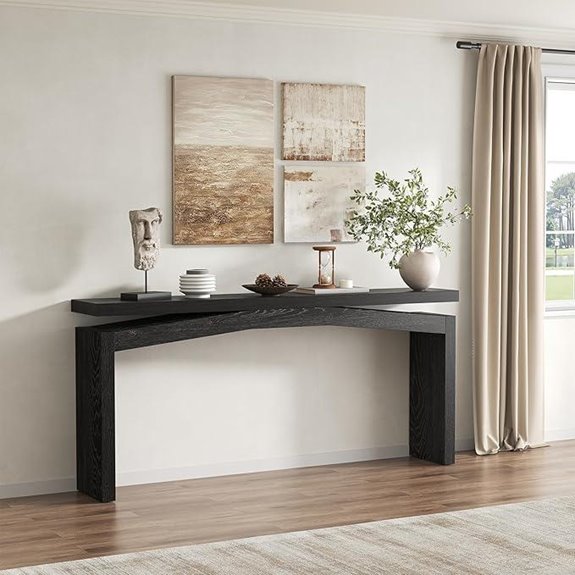 Black Mid-Century Console Table for Entryway