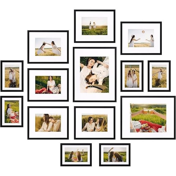 Giftgarden 14-Pack Black Mat Picture Frames Set