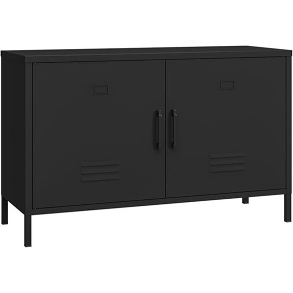 black steel storage cabinet