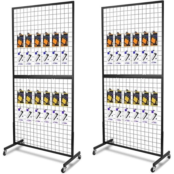 black wire grid panels