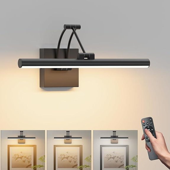 Tipace Black Hardwired Picture Lights with Remote