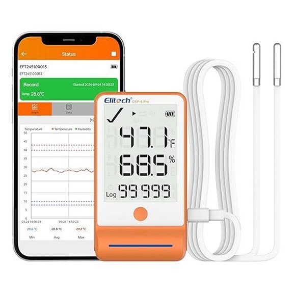 Elitech GSP-6 Bluetooth Data Logger for Refrigerator