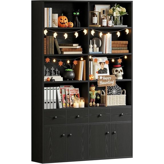 IRONCK 78.7 Bookcase with Drawers & Doors