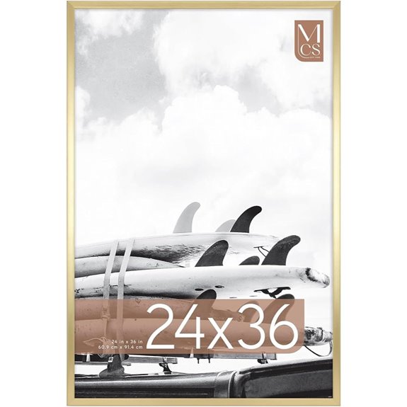 MCS Brass Poster Frame 24x36 Wall Display