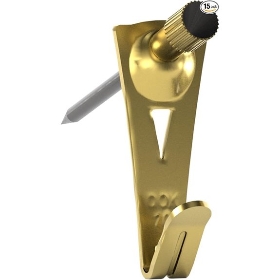 OOK 50615 Brass Reusable Picture Hooks 20 lb 15 pcs