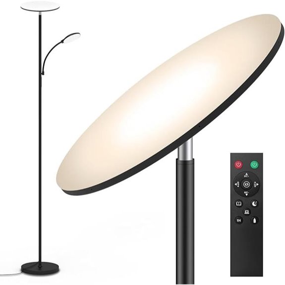 Super Bright 2-in-1 LED Floor Lamp with Remote