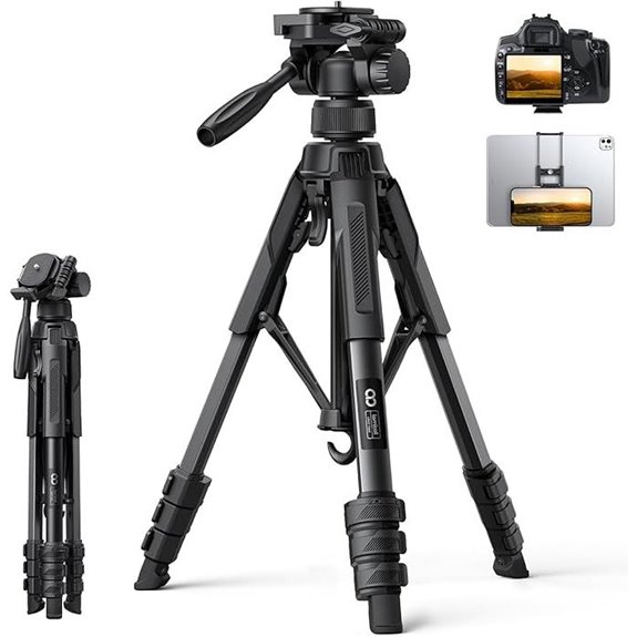 Lamicall Camera Tripod with Phone Holder & Bag
