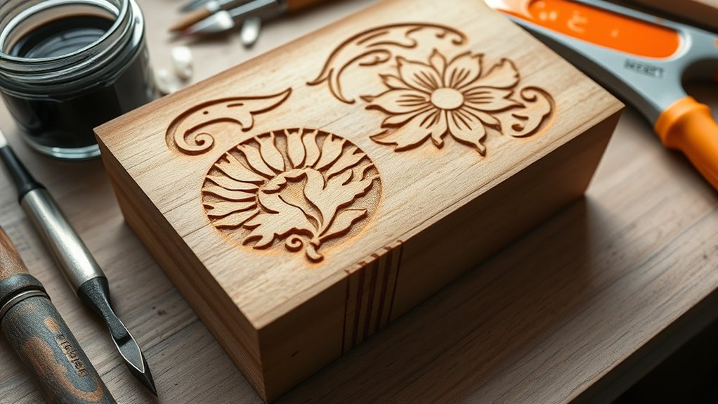 carving tools and printing supplies