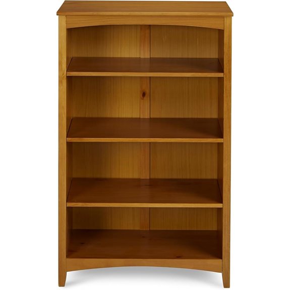 Shaker Style 4-Shelf Bookcase Solid Wood Cherry