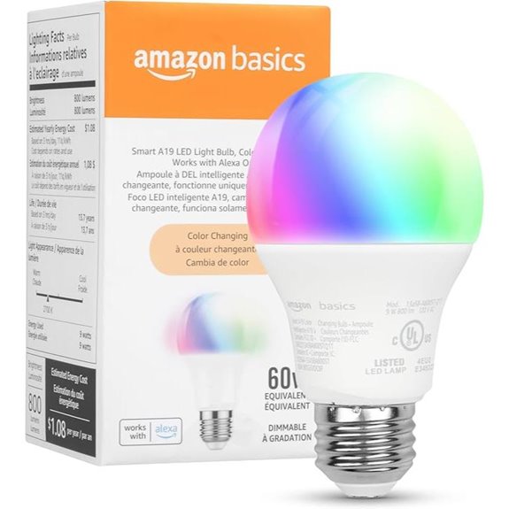 Amazon Basics Color Changing A19 LED Light Bulb