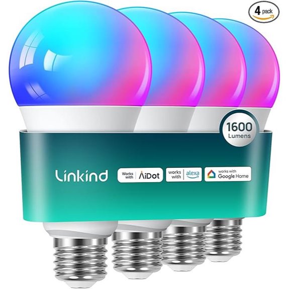 Linkind Smart RGBW LED Bulbs 4-Pack