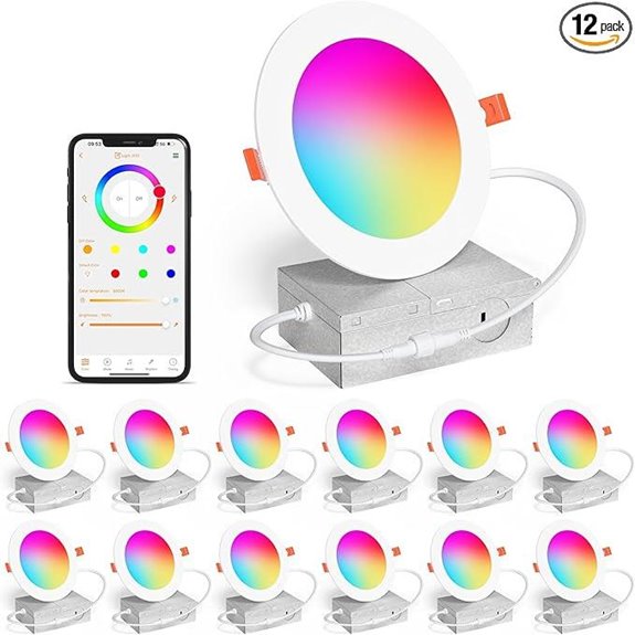 RGB Color Changing 4-Inch LED Recessed Lights (12 Pack)