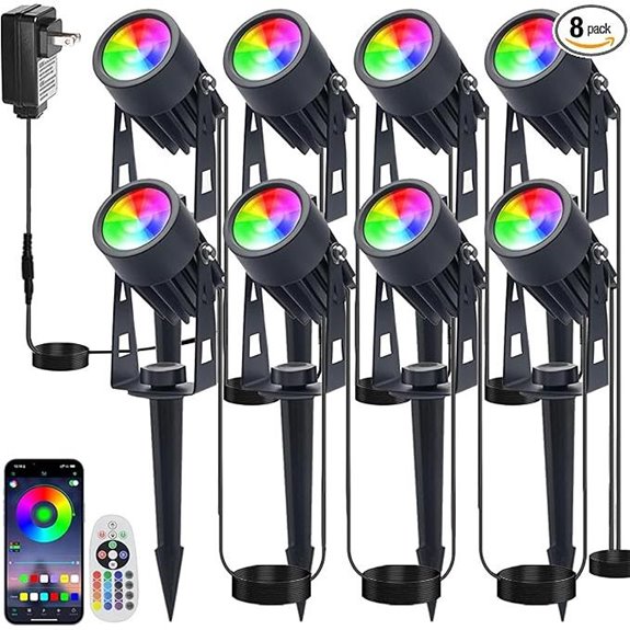 Smart RGB LED Spotlights with App & Remote (8 Pack)