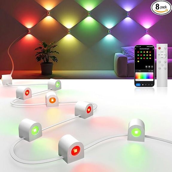 RGBWC Wall Lights with Music Sync and Color Change