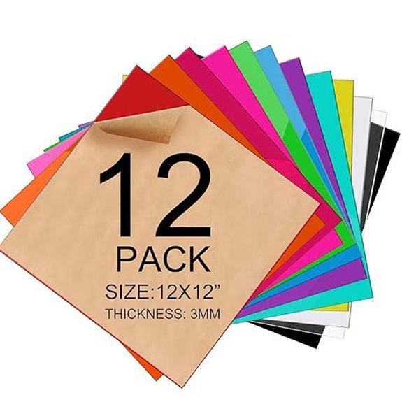 12-Pack Colored Acrylic Sheets for Crafts and Signs
