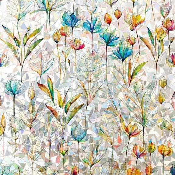 Rainbow Floral Window Privacy Film