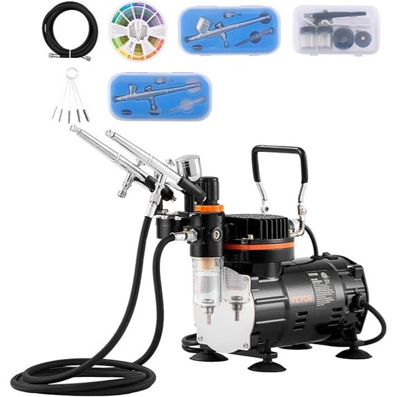 VEVOR Professional Airbrush Kit with Compressor and 3 Airbrushes