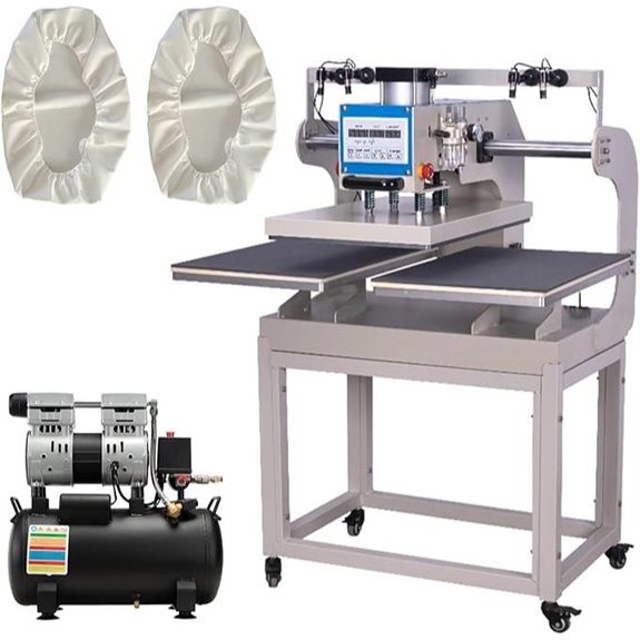 Dual Heat Press Machine with Compressor and Covers