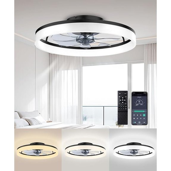 Modern 20 Ceiling Fan with Lights & Remote