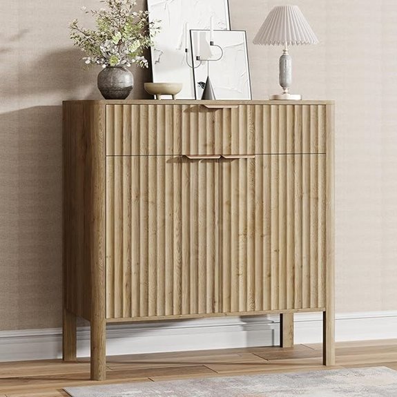 Modern Fluted Oak Sideboard with Storage