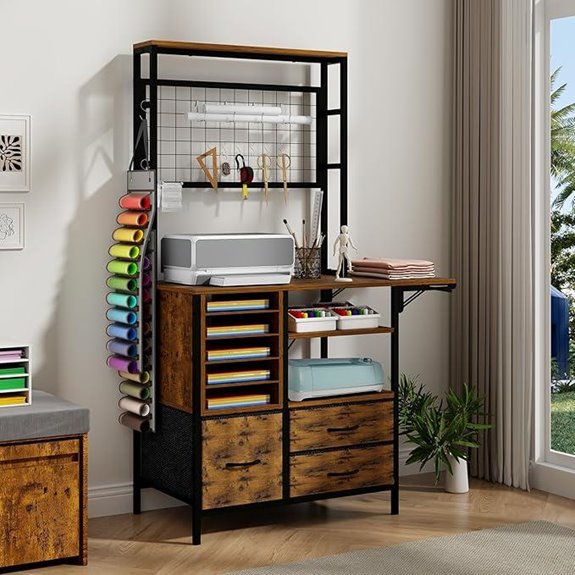 ARTETHYS Craft Storage Cabinet with Drawer and Vinyl Holder